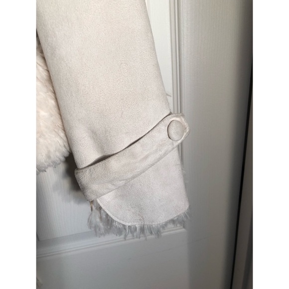 Bebe Shearling/Suede Back Lace Up Coat - Picture 3 of 8